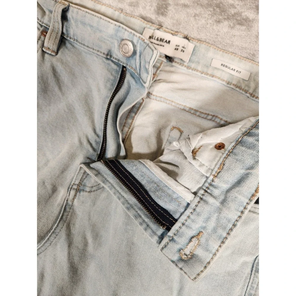 Pull and Bear Jeans Women's 39X32 (Tag EUR 48 MEX 38) Blue Skinny STAIN‎